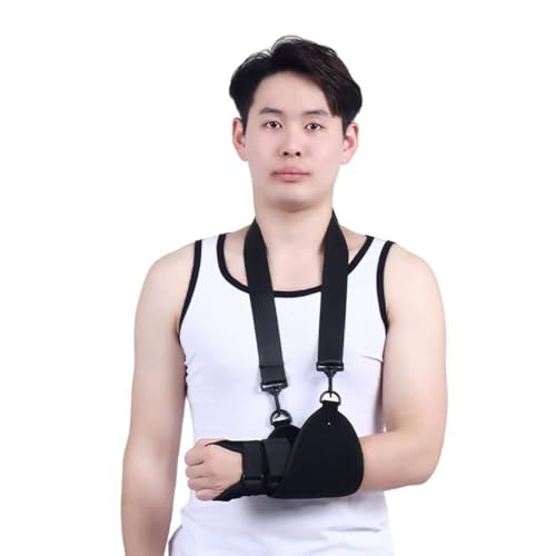 Kid Wrist Support Brace with Arm Sling Breathable Wrist Joint Fixation Stabilizer Adjustable Hand Support for Sprain Arthritis Injury Rehabilitation (Black-Adult Stye, Suitable for left and right) Black-Adult Stye