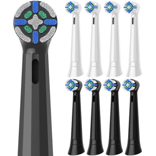 8 Pack Replacement Heads Compatible with Oral B iO Toothbrush Heads Multi-colored 8 Count (Pack of 1)