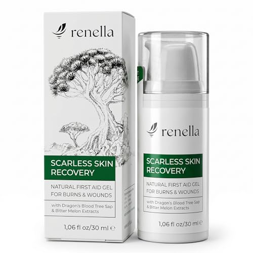 SCARLESS SKIN RECOVERY NATURAL FIRST AID GEL for Burns & Wounds First Aid Gel for Cuts, Scrapes & Burns – Advanced Skin Repair Ointment Soothing Film-Forming Barrier – Fragrance-Free