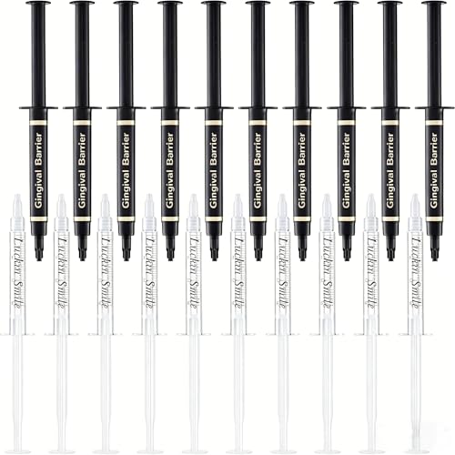 Teeth Whitening Gel Kit: 44% Teeth Whitening Gel Refills and Dental Gingival Barrier Protection Gel- No Sensitivity Teeth Whitening and Protection for a Brighter Whiter Smile