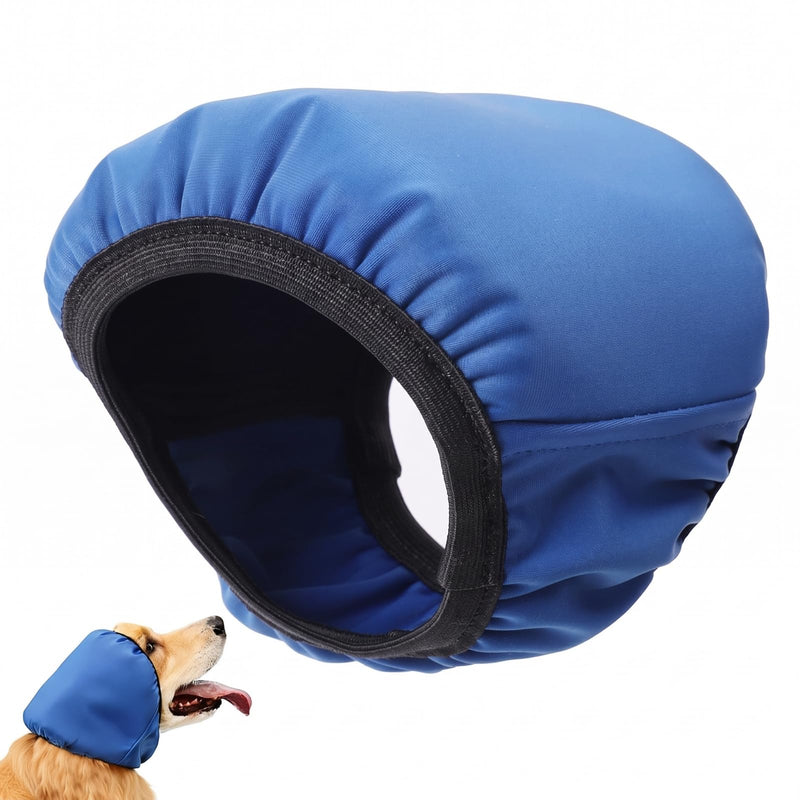 DORA BRIDAL Dog Ear Muffs Noise Protection for Anxiety Relief - Calming Dog Ear Wrap for Thunder Fireworks, Waterproof Pet Ear Cover for Bathing Swimming, Grooming M Blue