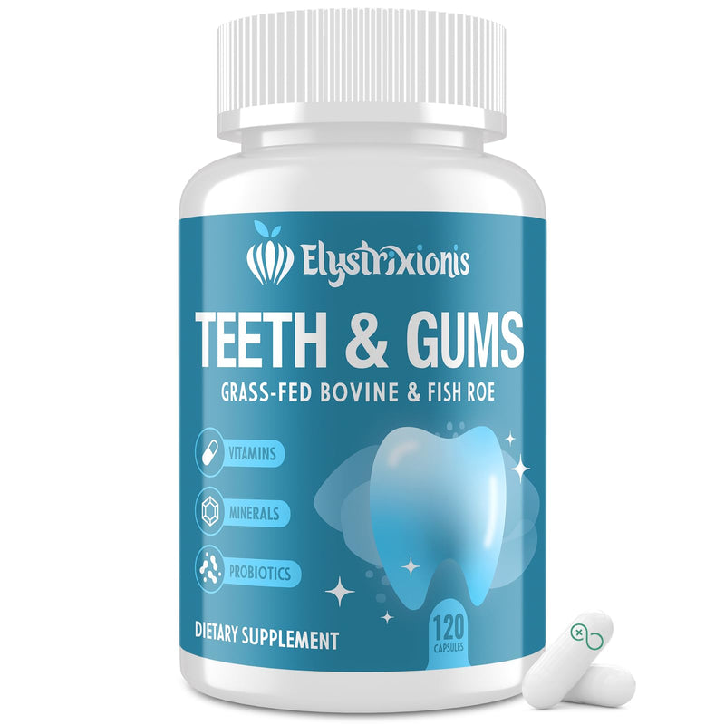 Gum Restore, Gum Repair for Receding Gums – Advanced Formula | 3B CFU Oral Probiotics, Vitamins D3, K2 & C | Supports Tooth Remineralization, Oral Balance & Fresh Breath | 120 Capsules 120 Count (Pack of 1)