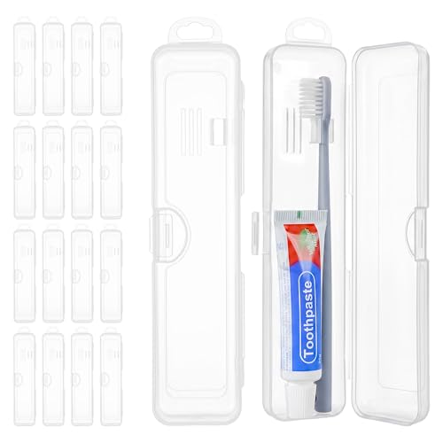 Travel Toothbrush Holder, Transparent (20-Pack) 20