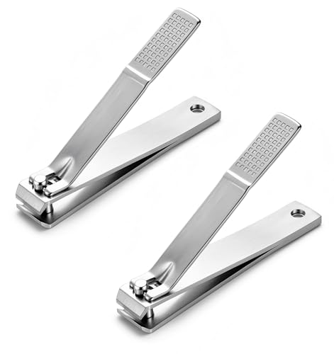 2 Pcs Straight Nail Clipper, Straight Blade Nail Clippers for Thick Nails