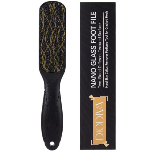Nano Glass Foot File, Double-Sided Foot Callus Remover for Cracked Heels Black