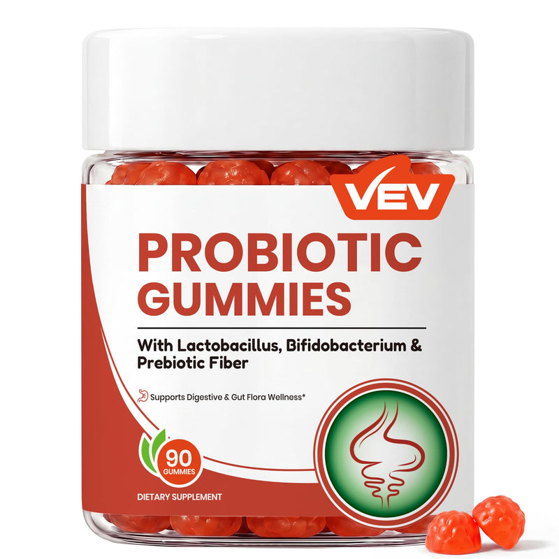 VEV Probiotics for Women Gummies, 5B CFU per Serving, 90 Count | Women Probiotics Gummies, Vegan Gummies, Pineapple Flavor 90 Count (Pack of 1)