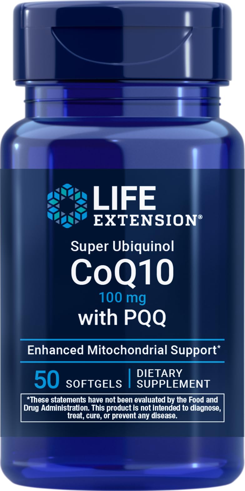 Life Extension Super Ubiquinol CoQ10 with PQQ, 50 Softgels 50 Count (Pack of 1)