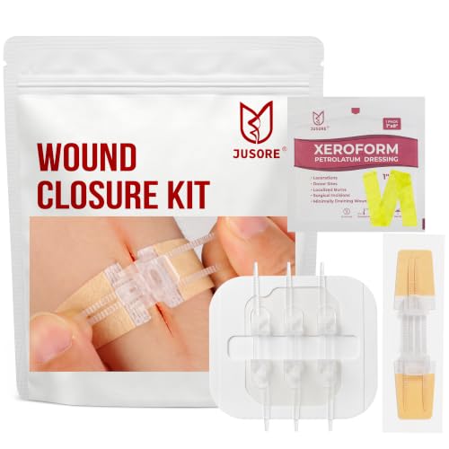 35 Pcs Wound Closure Kit with 8 Zip Stitch Strips & Xeroform Dressing 8 Zip Complete Kit