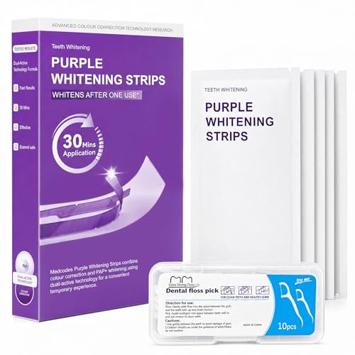 Purple Teeth Whitening Strips, 14 Treatments, Pap, Peroxide-Free