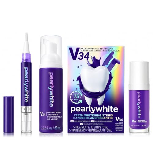 Pearly White V34 Routine Kit, Hydrogen Peroxide, Enamel-Safe