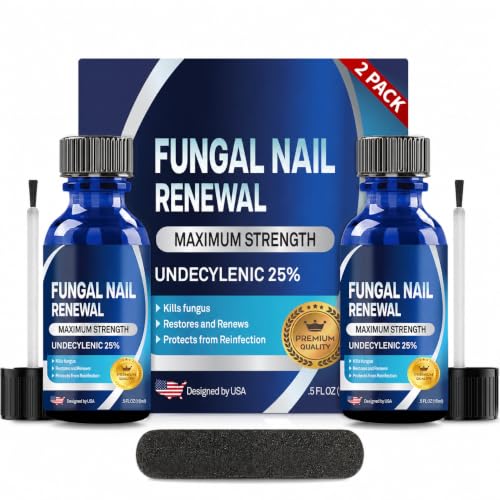 Toenail Fungus Treatment Extra Strength - Nail Repair with 25% Undecylenic Acid & Tea Tree Oil : Fingernails for Damaged Nails and Thick Toenails- 2Pcs 0.5 Fl Oz (Pack of 2)