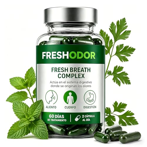 Chlorophyll Capsules, Freshodor Para Mal Aliento with Chlorophyll Mint Parsley, Breath Freshener Herbal Solution, Eliminate Body & Breath from Within(1) 1