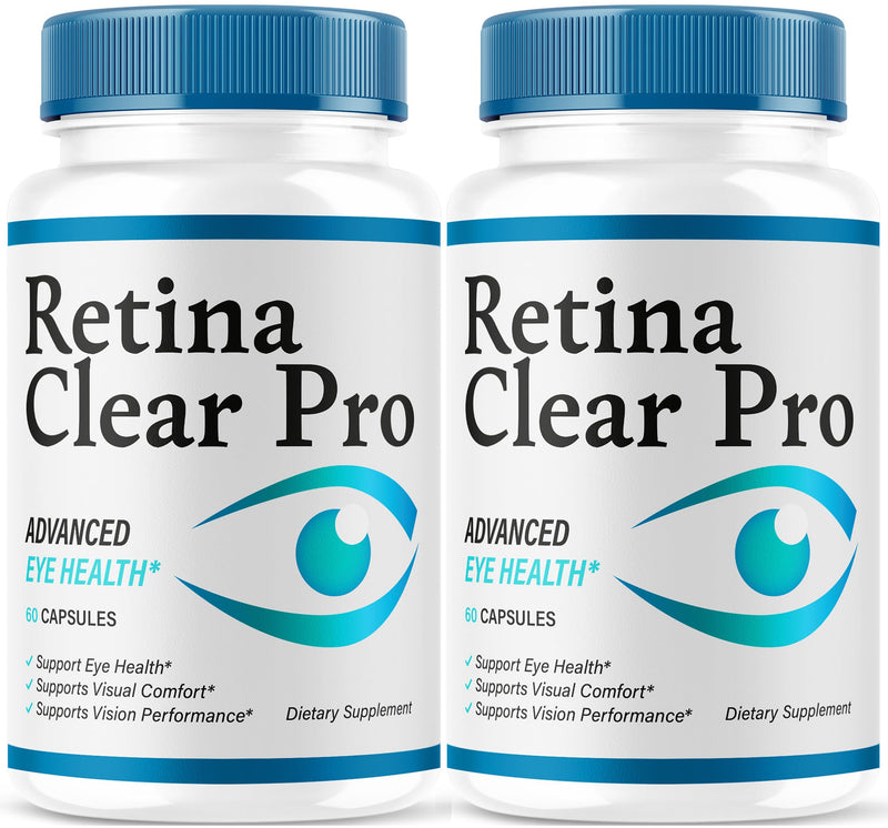 (2 Pack) Retina Clear Pro Capsules - Official Retina Clear Pro Advanced Eye Health Support Pills, Natural RetinaClear Supplement Vitamins Overall Wellness & Support Reviews, 120 Capsules for 2 Months