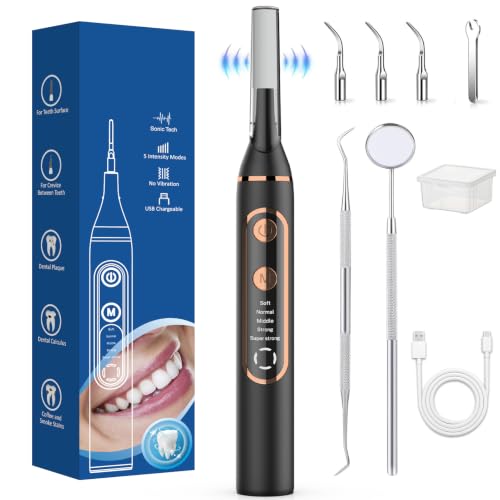Plaque Remover for Teeth - SIQUER Teeth Cleaning Kit Dental Tools Black