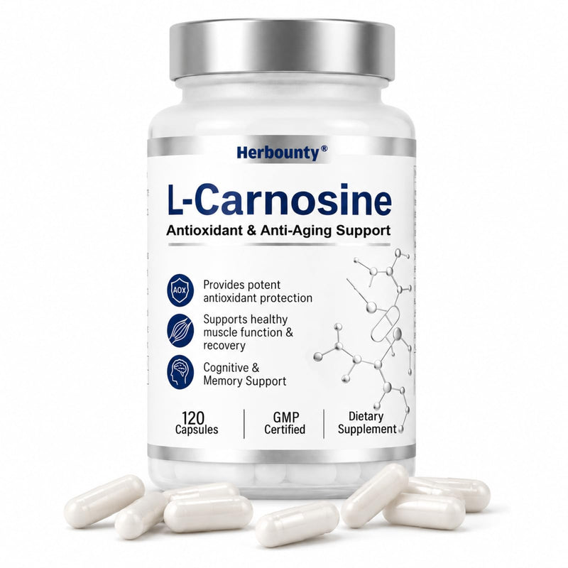 L-Carnosine Supplement 500mg, 120 Capsules Vitality Support | Antioxidant, Healthy Muscle Function, Cognitive Health, Gluten Free & Non-GMO 120 Count (Pack of 1)