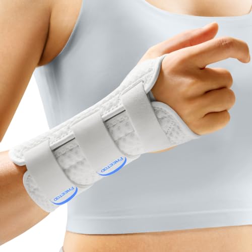 FREETOO Reversible Carpal Tunnel Wrist Brace Night Support Left Right Hand Grey Fit both hands-M