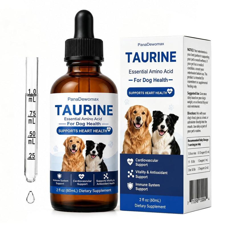 Taurine for Dogs Amino Acid Liquid Supplement for Heart & Muscle Function, Vision, Energy Balance & Physical Stability