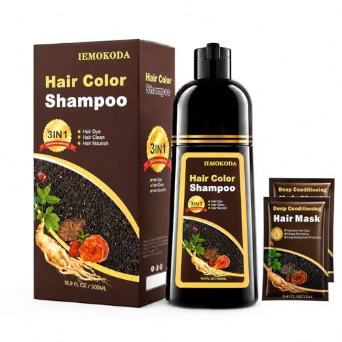 Callmynm Dark Brown Hair Dye Shampoo, 100% Gray Coverage Hair Color Shampoo