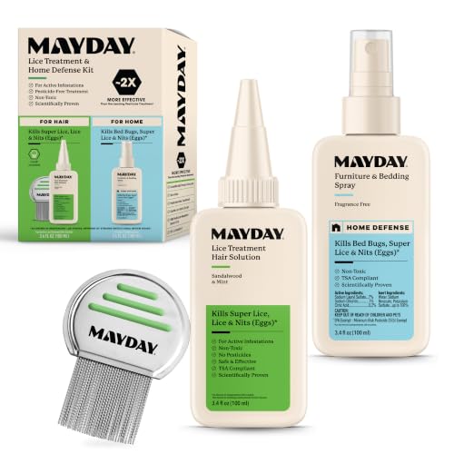 MAYDAY Lice Treatment & Home Defense Kit: Bedding Spray + Treatment + Comb