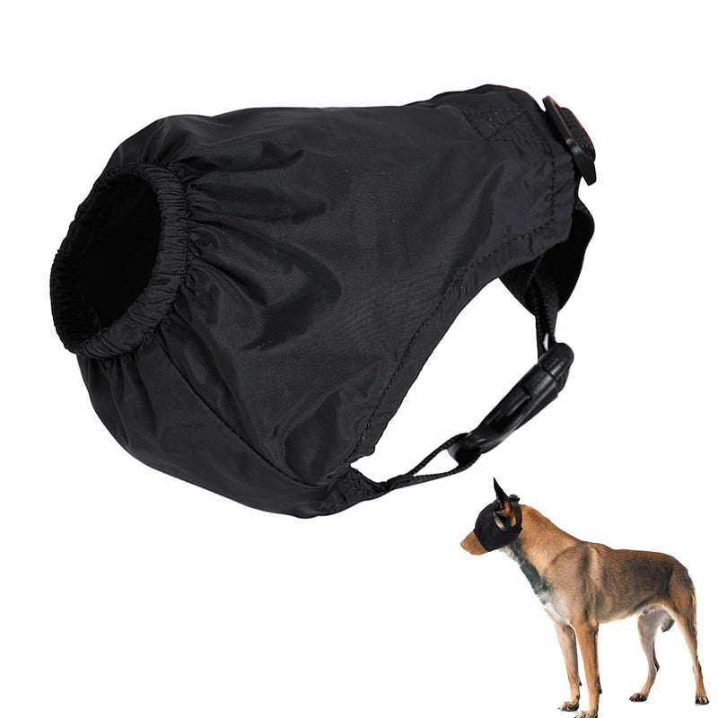 Dog Calming Cap Eye Mask, Nylon Cap Eye Mask for Dog Anxiety Relief, Puppy Pet Calming Dog Mask with Adjustable Neck Strap, for Small Medium Large Dogs Grooming Anti Car Sickness,Shading Black (XL)