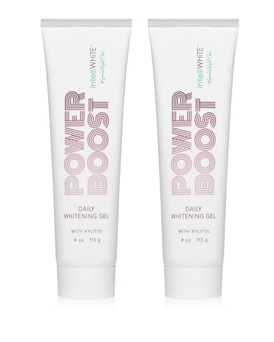 IntelliWHiTE Power Boost Daily Whitening Gel – Dentist Grade 5% Hydrogen Peroxide Teeth Whitening Gel, Simply Add to Toothpaste, Sensitive Teeth Safe, Enamel-Safe, Gum Care, 8 Month Supply (2-Pack)