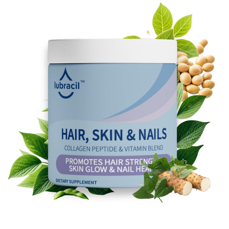 Lubracil Hair, Skin & Nails Vitamin Blend Formula for Women,90 Count-1 Pack | Hair, Skin & Nails collagen blend promotes strong hair, glowing skin, healthy nails, flexibility enhanced formula supplement.