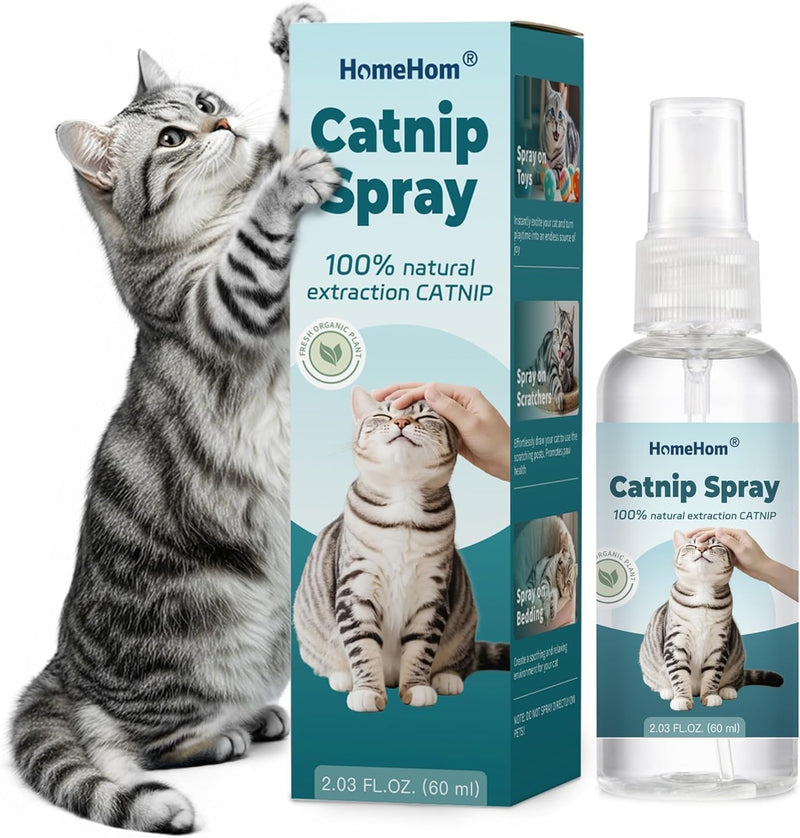 Catnip Spray for Cats – Calm Anxious, Stressed or Bored Indoor Cats Naturally – Spray on Toys, Bedding or Scratch Post – 100% Natural – Not for Direct Spray on Pets White