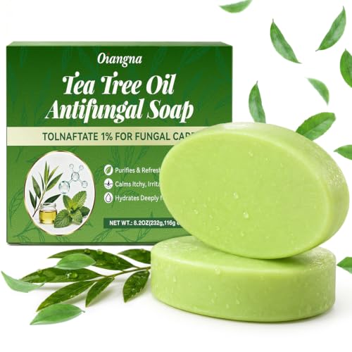 Antifungal Soap, Antibacterial Soap Bar with Tea Tree Oil, 2 Bars 4.1 Ounce (Pack of 2)
