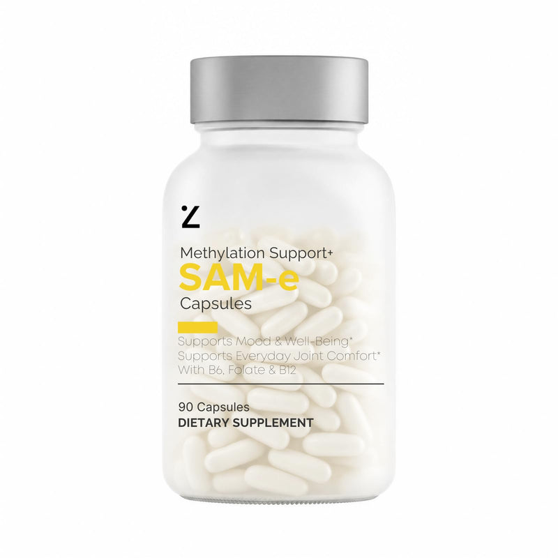 ZAB SAM-e 400mg Supplement Per Serving, 90 Capsules, 45 Servings | With Vitamin B6, B12, Folate For Mood Support & Daily Wellness, Vegetarian Capsules