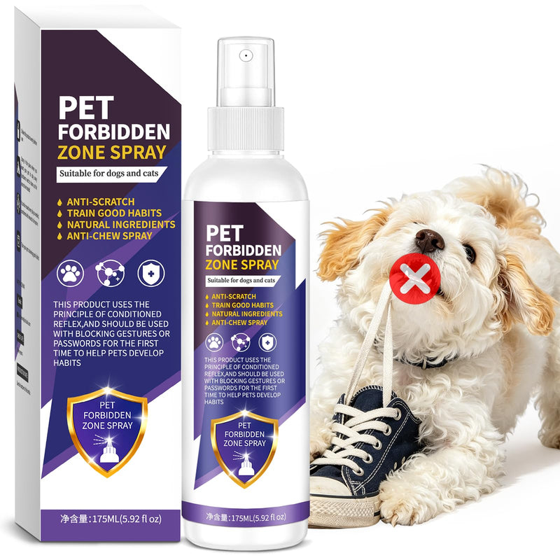 Bitter Apple Spray for Dogs & Cats, No Chew Anti Chew Spray, Natural Alcohol Free Dog Deterrent Spray, Stop Dog Chewing Licking Biting, Indoor Outdoor Furniture Protection Training Spray, 5.92 fl oz Purple