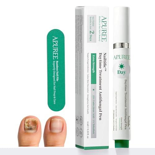 Apuree Extra Strength Daytime Antifungal Pen for Yellow Thick Damged Nails clear