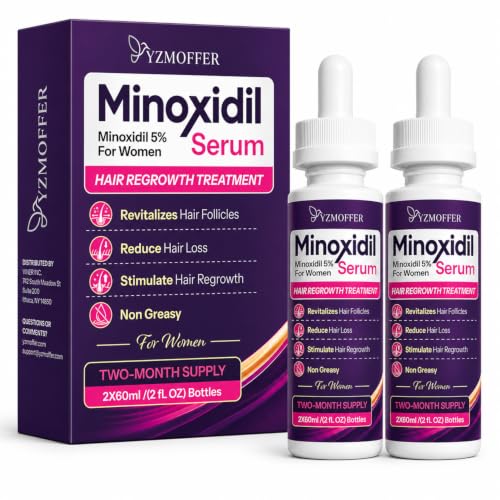 Minoxidil 5% Hair Regrowth Treatment for Women, 2-Month Supply 2.03 Fl Oz (Pack of 2)