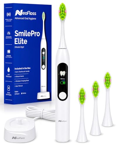 SmilePro Elite Sonic Electric Toothbrush – 5 Cleaning Modes, 3 Intensity Levels, 2-Min Smart Timer, Long Battery Life, White