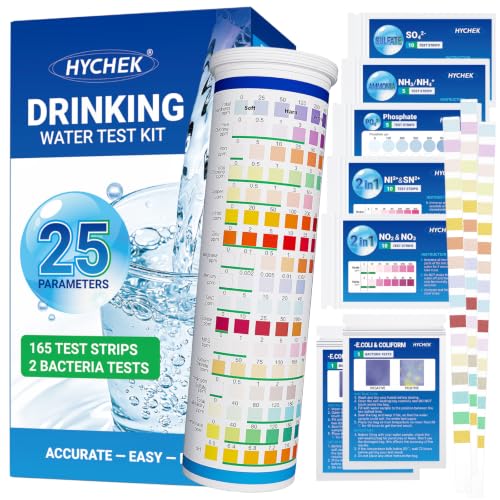 25 in 1 Home Drinking Water Test Kit, 165 Strips + 2 Bacteria Tests