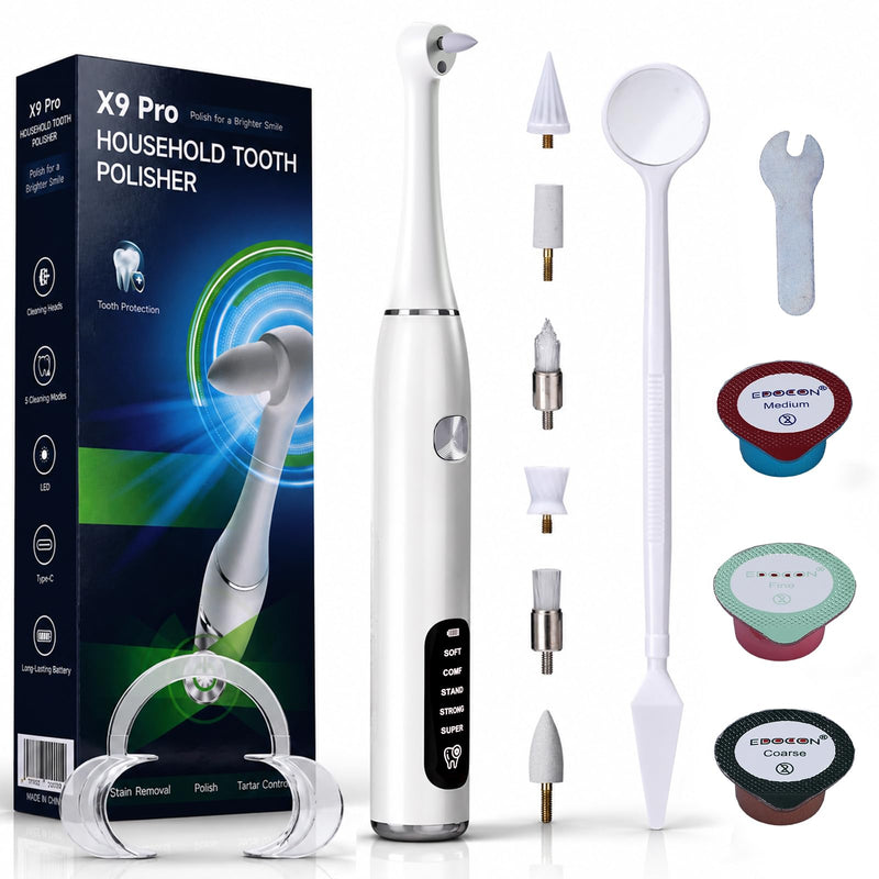 Valkynos Electric Tooth Polisher, Rechargeable Teeth Polishing Kit