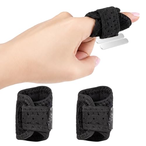 2 Pcs Trigger Finger Splint for Double Digits, Finger Brace Support Buddy Immobilizer for Middle, Index, Ring, Pinky, Joint Pain,Knuckle Brace for Arthritis, Tendonitis
