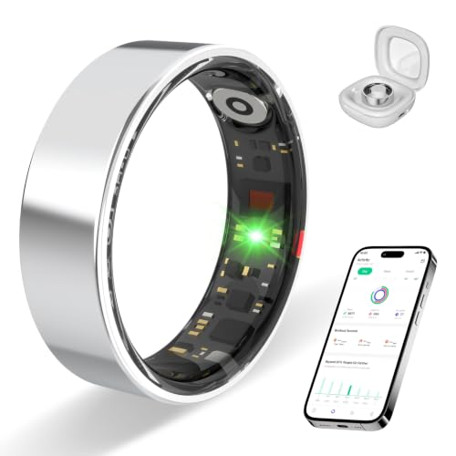 Smart Ring for Women Men,Health Fitness Sleep Tracker Silver 10