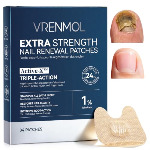 Vrenmol Fungal Nail Patches Extra Strength 1% Tolnaftate for Fungus 34PCS 34 Count (Pack of 1)
