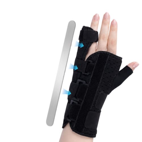Pinky Finger Splint - Boxer Fracture Splint, Metacarpal Finger Splint Hand Brace Stabilizer for Broken, Ulnar Gutter Support, Arthritis, Injury, Tendonitis Black Left