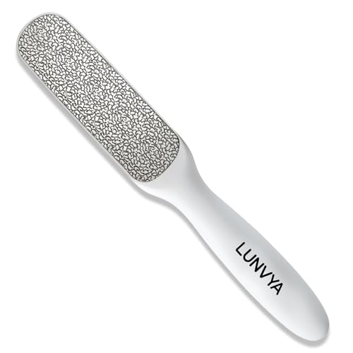 Double-Sided Nickel Foot File, Callus Remover Pedicure Exfoliator (White) White