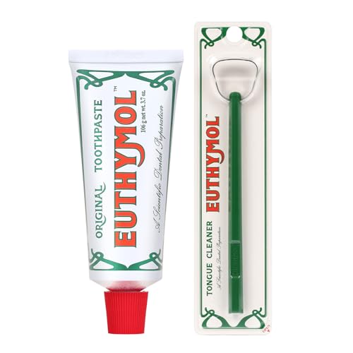 EUTHYMOL Instant Oral Fresh Duo - Original Pink Toothpaste & Tongue Scraper