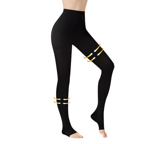 20-30 mmHg Medical Compression Tights, Open Toe Support Pantyhose XX-Large Black