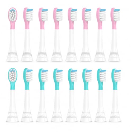 Kids Replacement Toothbrush Heads Compatible with Philips Sonicare and More Electric Toothbrush, Soft Bristles for Child 3-7, Boy and Girl 3-7 8blue&8pink
