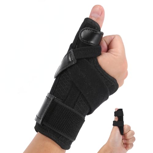 Thumb Brace Right Hand or Left Hand for Arthritis Pain and Support Black M