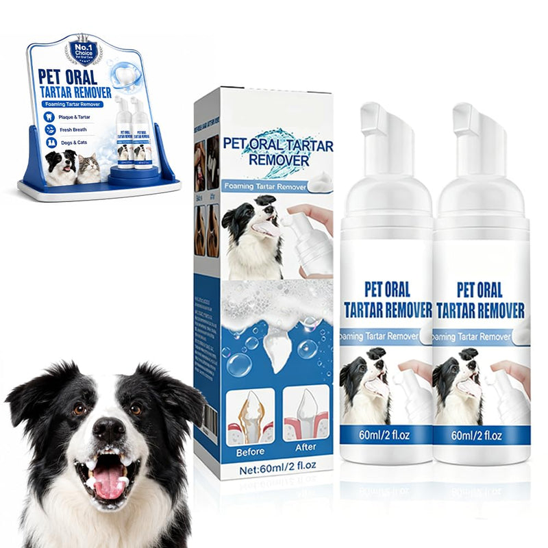 Pet Oral Tartar Remover Spray Foaming Plaque Off for Dogs Teeth Cleaning Dental Tarter Dog Blitz Clean Mouth Pets Removal Approved No Brushing Cat Sonic Foam Mousse Best Tooth Natural