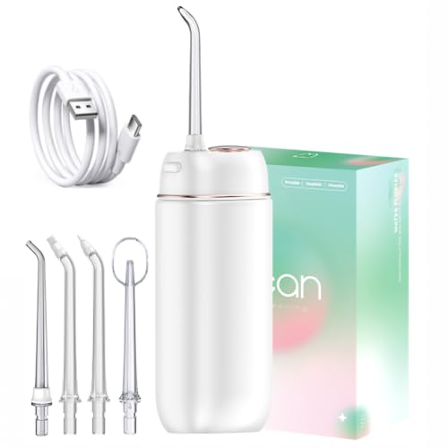 Portable Water Flosser for Travel, Compact Oral Irrigator Cordless 180ml