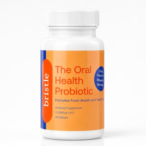 bristle Oral Probiotic Mint with 6 Probiotic Strains, Xylitol Mint 60 Count (Pack of 1)