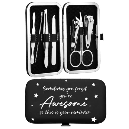 1 Set Manicure Kit Bulk 7 in 1 Steel Nail Clippers, Black
