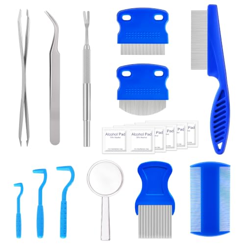 12 Pcs Flea Lice Comb & Tick Removal Tool,for Dogs, Cats