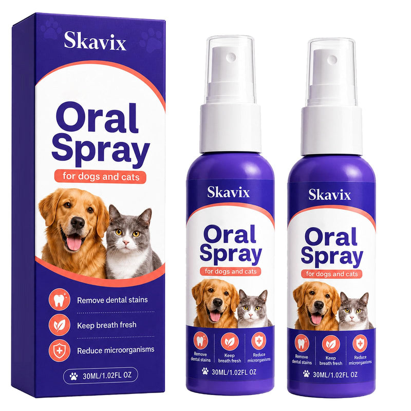 pet Oral Spray, No-Brush Oral Care Spray for Dogs and Cats, Easy Pet Mouth Spray for Fresh Breath Routine, Daily Pet Mouth Care Routine, 30ML / 1.02 FL OZ (2) 2